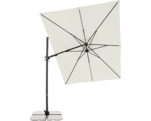 Vierkante parasol met voet voor buiten