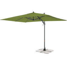 Rechthoekige parasol met parasolvoet