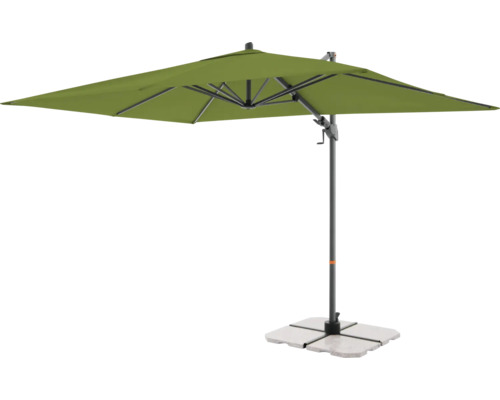Rechthoekige parasol met parasolvoet