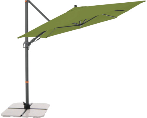 Vrijhangende parasol met betonnen voet