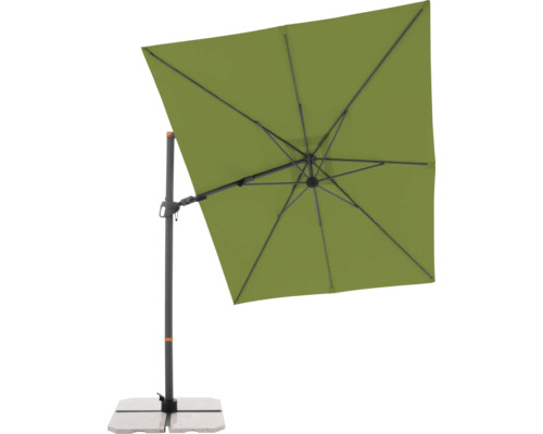 Vierkante zweefparasol met voet