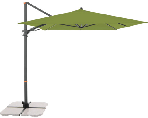 Vrijhangende parasol met parasolvoet voor buiten