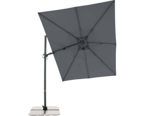 Vierkante parasol met voet voor buiten