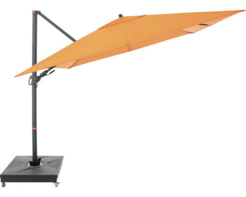 Vrijstaande parasol met rechthoekig scherm en voet