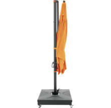 Gesloten zweefparasol met parasolvoet