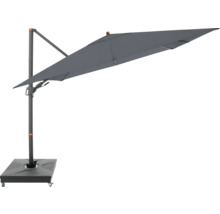 Vrijarmparasol met rechthoekig scherm en voet