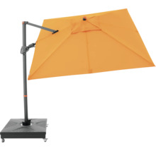 Vrijhangende parasol met vierkant scherm en voet