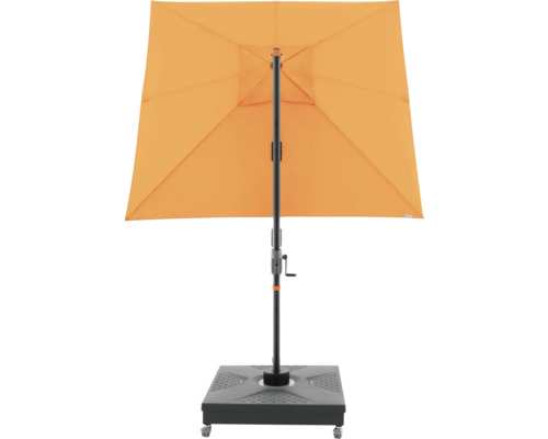 Rechthoekige parasol met slinger en voet