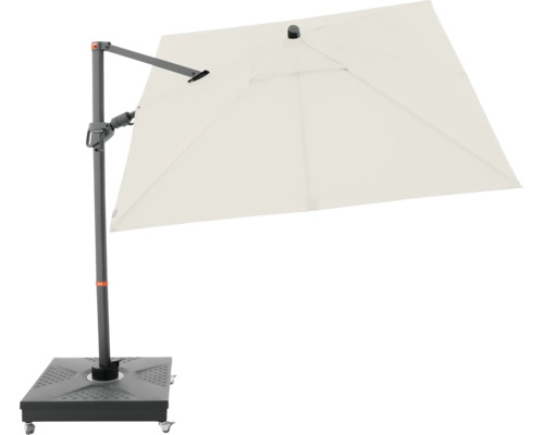 Vrijhangende parasol met parasolvoet op wielen