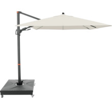 Vrijhangende parasol met rechthoekig scherm en voet