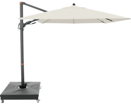 Vrijhangende parasol met rechthoekig scherm en voet