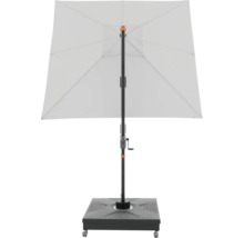 Vierkante parasol met slinger en voet