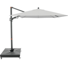 Vrijhangende parasol met voetkruis en draaimechanisme