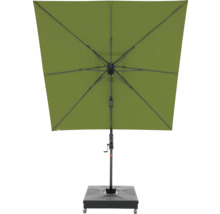 Vierkante tuinzonneparasol met slinger en parasolvoet