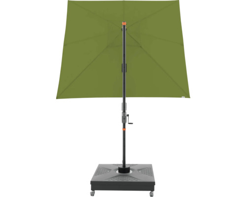 Vierkante parasol met slinger en parasolvoet