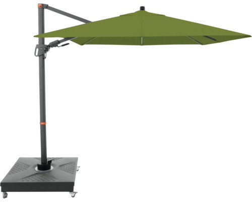 Vrijhangende parasol met voet en draaihendel