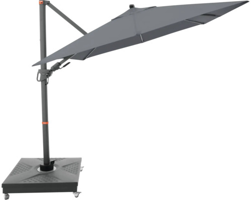 Vrijhangende parasol met voet en wielen