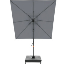 Vierkante parasol met slinger en voet