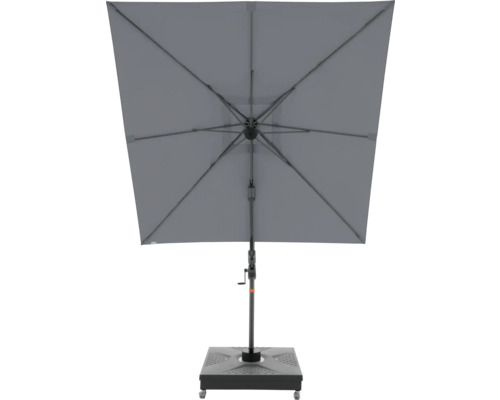 Vierkante parasol met slinger en voet