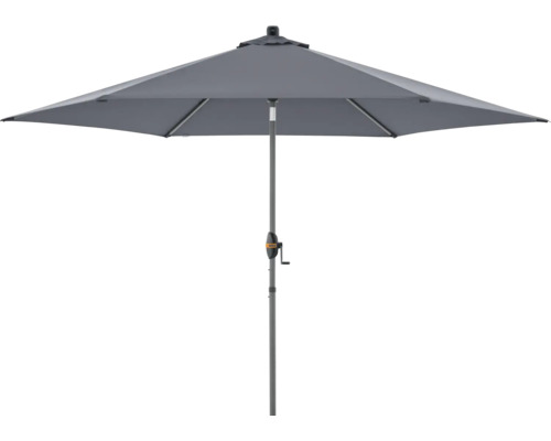 DOPPLER Parasol Myzone antraciet Ø 305 cm Grijze tuinzonscherm met slinger