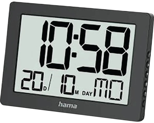 HAMA Tafel- en wandklok digitaal Ko Tao zwart 11x16 cm