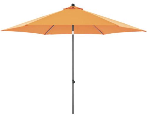 DOPPLER Parasol Myzone Push antraciet oranje Ø 300 cm Vrijstaande tuinzonne parasol voor buiten