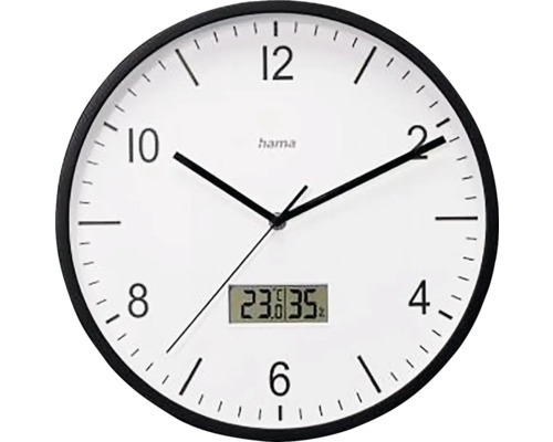 HAMA Wandklok radiografisch Lanzarote zwart ø 35 cm