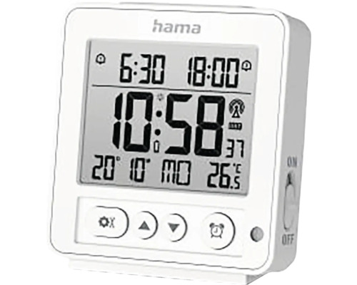 HAMA Digitale wekker radiografisch Rhodos wit 10x9 cm