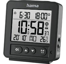 Hama radiogestuurde wekker met digitale weergave van tijd, datum en temperatuur