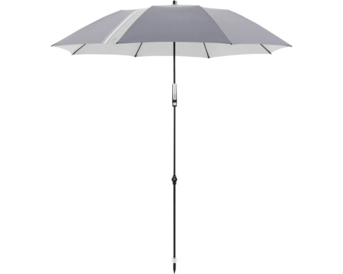 DOPPLER Parasol Expert antraciet Ø 160 cm Grijze tuinzweefparasol met strepen