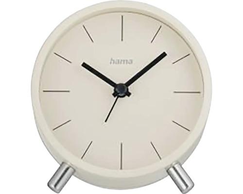 HAMA Wekker radiografisch Flores grijs beige 12x12 cm