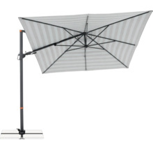 Vrijhangende parasol met streepmotief voor buiten