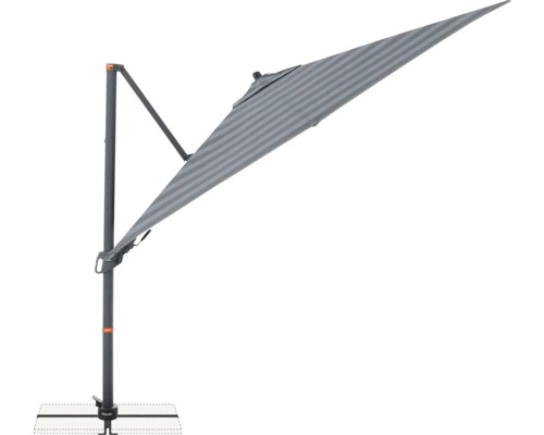 Vrijhangende parasol met gestreept patroon