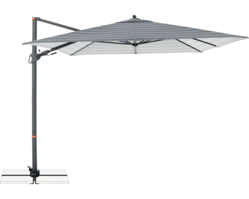 Vrijhangende parasol met horizontale strepen