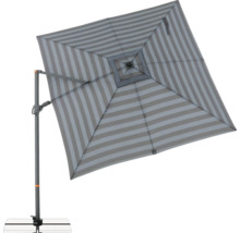 Vierkante zweefparasol met gestreept patroon