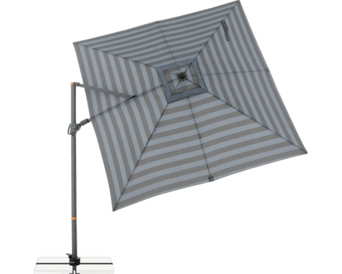 Vierkante zweefparasol met gestreept patroon