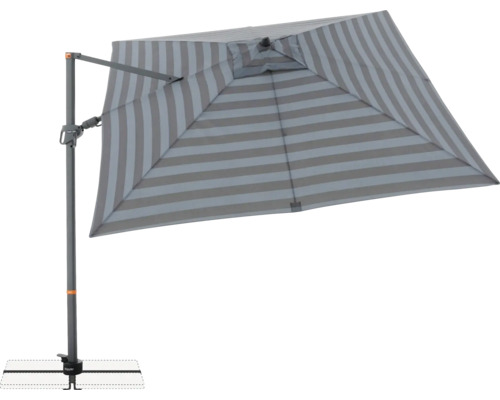 Vrijstaande parasol met streepmotief