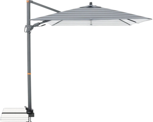 Vrijhangende parasol met streepjesmotief