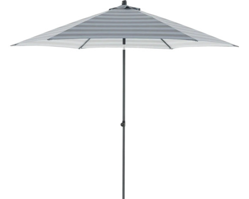 DOPPLER Parasol Myzone Push antraciet blauw Ø 300 cm Gestreept terrasparasol voor buiten