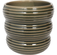 Keramische plantenbak met ribbelpatroon