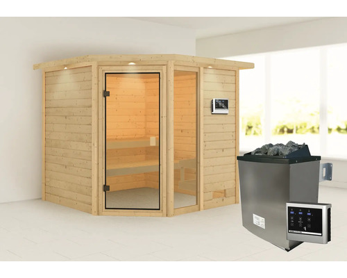 Sauna met saunakachel en bediening