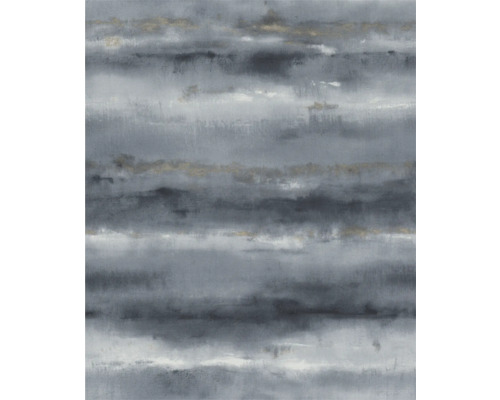 RASCH Vliesbehang 481662 Florentine IV aquarel blauw Behang met horizontale strepen en abstract patroon