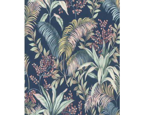 RASCH Vliesbehang 481938 Florentine IV bladeren blauw Behang met bladmotief voor wanddecoratie
