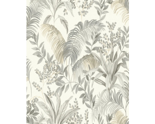 RASCH Vliesbehang 481945 Florentine IV bladeren grijs Behang met bladeren en tropische planten