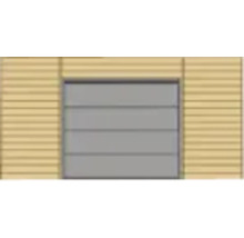 Gesloten garagedeur met horizontale panelen