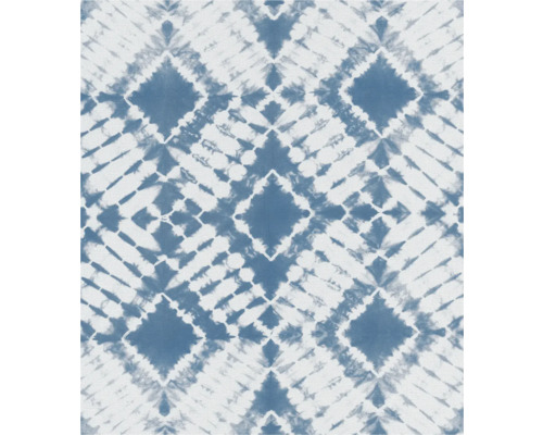 RASCH Fotobehang vlies 367652 Beachhouse tie dye blauw Textiel met geometrisch ruitpatroon