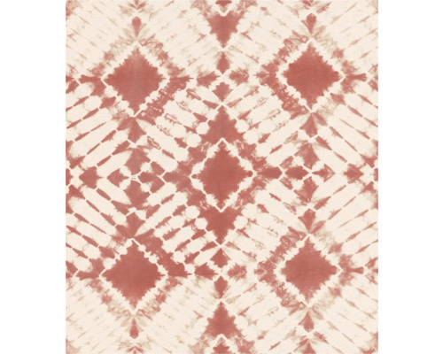 RASCH Fotobehang vlies 367669 Beachhouse tie dye rood Textielbehang met grafisch ruitpatroon