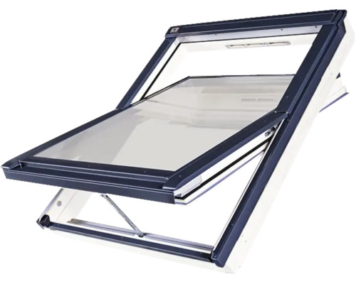 Geopend dakraam met frame