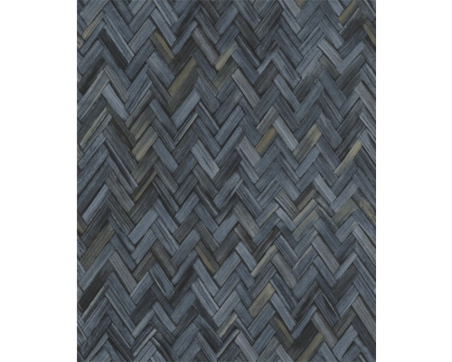RASCH Vliesbehang 410389 Beachhouse geometrisch houtoptiek blauw Behang met vlechtpatroon