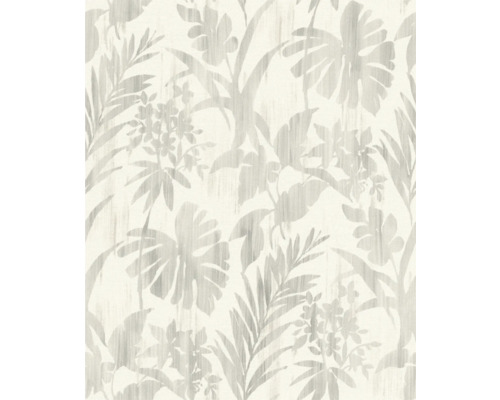 RASCH Vliesbehang 410556 Beachhouse bladeren grijs Behang met bloemmotief
